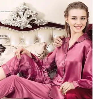 100% šilkaverpių šilko ilgomis rankovėmis pižama atitikimo kostiumas 1517