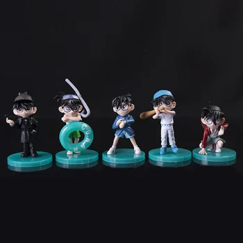 5VNT Anime Detective Conan Veiksmų Skaičiai 11cm Conan PVC Žaislas, Lėlė Kolekcijos Papuošalai Modelis Žaislas Dovanos Vaikams