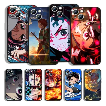 Anime Demon Slayer Kamado Telefono dėklas Skirtas Apple iPhone 14 11 12 13 Max Mini 5 6 7 8 S SE X XR XS Pro Plus Black Funda Viršelis Minkštas