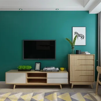 Atsparus vandeniui ir dėmėms atsparus povas mėlynos ir žalios gryno pigmento spalva tapetai modernus minimalistinis miegamasis, gyvenamasis kambarys