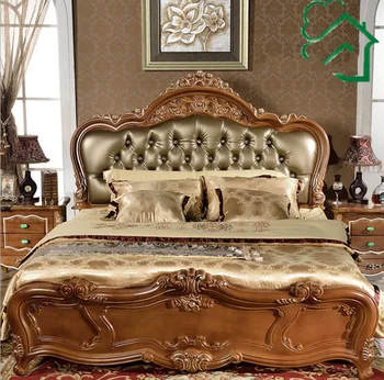 aukštos kokybės lova 2 asmenims Mados Europos prancūzų Raižyti miegamojo baldai, 1.8 m lovos 9333
