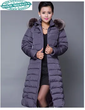 Aukštosios Mados Kokybės Moterų Žiemos Striukė Medvilnės Parkas Moteris Plus Size Gobtuvu Šiltas Kailis Moterų Abrigo Mujer Zjt334