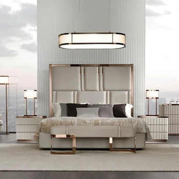 Custom-made prabangos oda lova miegamojo lova queen 1,5 m 1,8 m dvigulė lova, modernūs baldai vestuvių lova