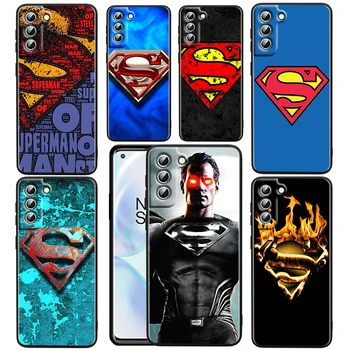 DC Superherojus Supermenas Logotipas Juoda Minkštas Telefono dėklas Samsung Galaxy S21 S22 S20 FE Ultra Plus S10 S9 S8 5G Padengti Silikono Apvalkalas