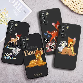 Disney animation Bambi Telefono dėklas Samsung S8 S9 S10 S20 S21 S22 Plius 4G S10e 5G Lite Ultra FE Juoda Silikono Padengti Minkšta Atgal