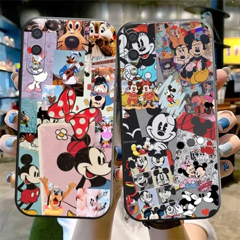 Disney Mickey Mouse Telefono dėklas Samsung Galaxy A01 A02 A10 A10S A20 A22 4G 4G 5G A31 Funda Carcasa Black Atgal Silicio Skystis