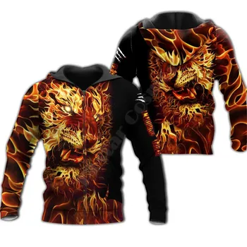 Fire Tiger 3D Atspausdintas Vyrams, moterims, Hoodies/užtrauktukas hoodies Harajuku Mados Gobtuvu Rudenį Bliuzono streetwear striukė