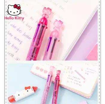 Hello Kitty Mados Animacinių filmų Raštinės reikmenys Paprasta Vertus Sąskaita Pen Spalvinga Tušinukas Vaikų mokyklinės prekės