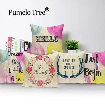 Laiškas rožinė pagalvę padengti dekoratyvinės pagalvėlės, gėlių Dropshipping pagalvėlė padengti spausdinti pagalvėlės namų dekoro Užsakymą pagalvę padengti