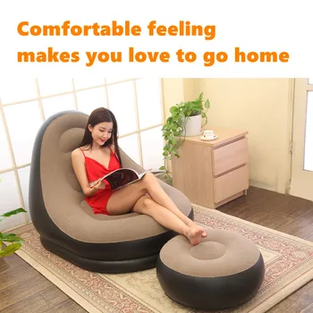 Lauko pripučiami kėdės vieno paprasta sofa laisvalaikio plauko recliner kūrybos nešiojamas sulankstomas tingus pripučiamos sofos oro pagalvės