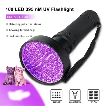 LED Žibintuvėlį, Fakelą Zoomable UV Lempos UV Žibintuvėlis Ultravioletinės Lempos Aptikimo Sausas Augintiniai Šlapimo ir Lovų Klaida