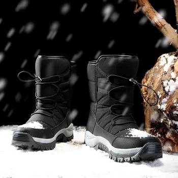 Mens Mados Boots Mens Kaubojus Žiemos Sniego Vyrų Vandeniui Rafale 