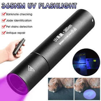 Mini Pocket LED UV lempa, UV Rašiklį, Žibintuvėlį 365nM UV Rašiklį Šviesos Aliuminio Lydinys su Clip Pinigų Nustatymo