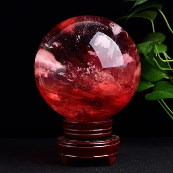 natūralus raudonasis krištolo rutulį ornamentu red crystal ball originalus akmens atidarymo office ornamentu