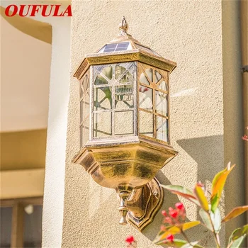 OUFULA Lauko Saulės Šviesą Sienos Šviesos diodų (LED) Vandeniui Klasikinio Sconces Lempa Namų Veranda Apdaila