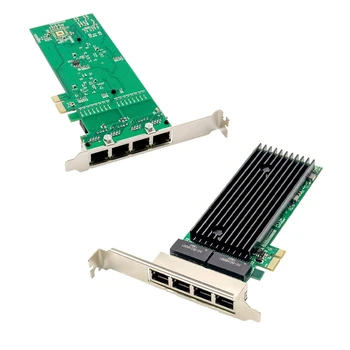 PCI-E 4 Port RJ45 Serverio, 1X Pcie X1 
