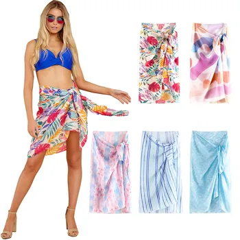 SAGACE Moterų šventė Gėlių Spausdinti Šifono paplūdimio rankšluostį, maudymosi kostiumėlį sijonas, 2021 m. vasaros mados naujų pajūrio atostogų moterų drabužiai