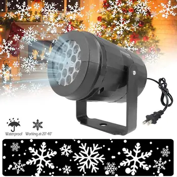 Snaigės LED Projektorius Balta Pūga Etape Lempos Kalėdų Dieną Šalies Atmosferą Dėmesio Kortelės Sukasi Modelio Žibintai