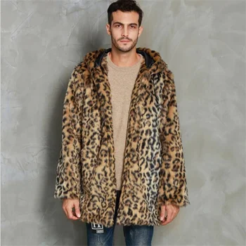 Su gobtuvu Rudenį Leopard dirbtiniais mink odinė striukė vyrai žiemos tirštėti šilto kailio, odiniai paltai vyrams plonas striukes jaqueta de couro B18