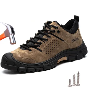 Vyriški naujas mados anti smashing ir stabdžių auskarų darbo batai Lengvas, kvėpuojantis apsaugos plieno kojų batus