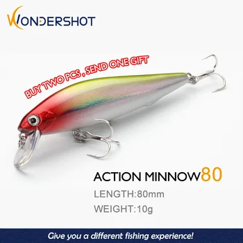 Wondershot A19 Sinking Minnow Wobblers Žvejybos Masalas 80mm 10g Sunku Masalas Dirbtinės Plastikinės Jerkbait Crankbait Bass Žvejybos Reikmenys