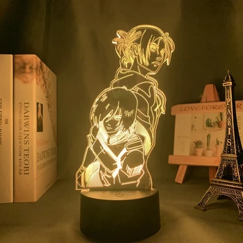 Šviesos diodų (Led) Anime Ataka Titan 3d Lempos Annie Leonhart Šviesos Miegamojo Puošmena Vaikams Dovanų Ataka Titan LED Šviesos Naktį