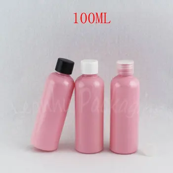 100 ML Rausvos spalvos Plastikinis Buteliukas Su Užsukamu , 100CC Tuščias Kosmetikos Konteinerių , Šampūnas / Losjonas Sub-išpilstymo į butelius ( 50 VNT/Lot )