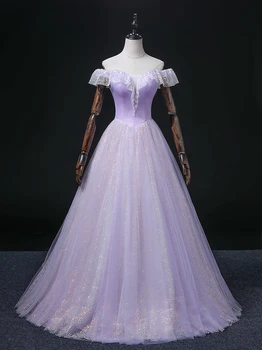 100%realus šviesos levandų blizgučiais teismas viduramžių suknelė renesanso Suknelė karalienės Viktorijos /Marie/ Belle Kamuolys/kamuolys suknelė