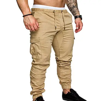 2021 Vasaros Vyrų Kelnės Vientisos Spalvos Raišteliu Krovinių Kelnės Kvėpuojantis Pririšo Virvę Atsitiktinis Ilgai Pants Plus Size