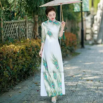 2022 ao dai cheongsam elegantiškas kinijos suknelės aodai nacionalinės rytų suknelė qipao vietnamas drabužių ao dai suknelė cheongsam suknelė
