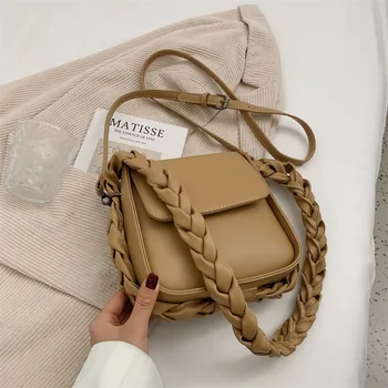 2022 m. Derliaus PU Odos Crossbody Krepšiai Moterų Pintas petnešėlėmis Moterų Rankinės Sac De Luxe Femme Shopper Bag