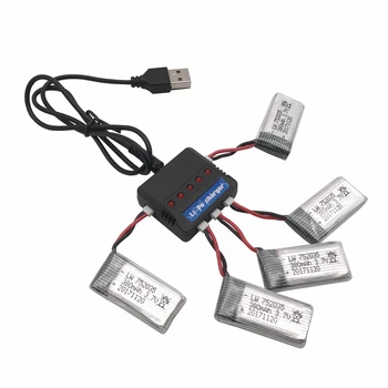 3.7 V 380mAh Lipo Baterija + USB Įkroviklio Atsarginių Dalių Hubsan X4 H107 H107L H107D JD385 JD388 Baterija