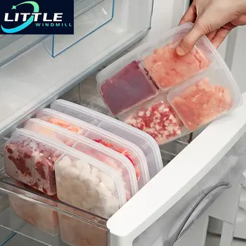 4 Tinklus Maisto Gaminimo Laikymo Dėžutė Kamera Šaldytuvas Šaldiklis Organizatoriai Sub-Supakuota Mėsa, Svogūnai, Imbieras Daržovių Patiekalai