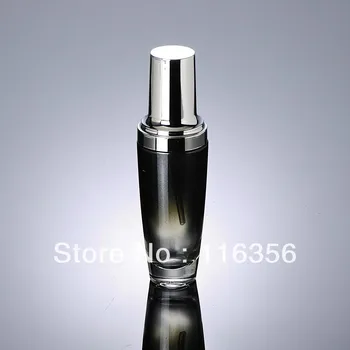 50ml juodas stiklas saulės butelį su sidabro siurblys Kosmetikos Pakuotės