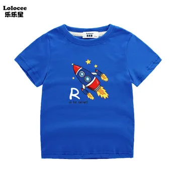 Bamblys Vasaros Viršūnes Casaul Drabužiai Vaikams trumpomis Rankovėmis O-kaklo Tshirts Raketų Kosmoso Svajonė Babyboy T shirts