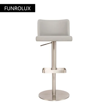 Counter Aukščio Baro Kėdės, Nugaros, Modernus Aukščio Pasukama Kėdė su Poliruota Rožių Nerūdijančio Plieno Kojos, Virtuvės Skaitiklis