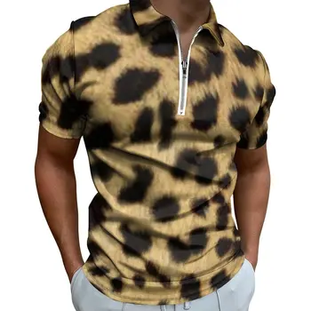 Dirbtiniais Cheetah Odos Atsitiktinis Marškinėliai Gyvūnų Leopardas Spausdinti Dizainas Polo Marškinėliai Suvenyrinius Marškinėlius Beach Trumpas Rankovės Dizainas Didelis Dydis 6XL