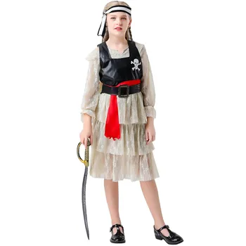 Halloween Carnival Šalies Kostiumas Mergaitėms, Vaikams, Vaikų Piratų Dress Fantasia Cosplay Apranga