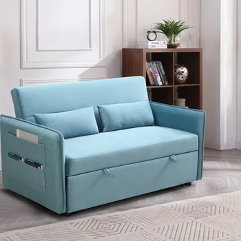 Ištraukite Sofa-Lova, Moderni Reguliuojama Ištraukti Sofabed Kėdė Fotelis Su 2 Šoninių Kišenių, 2 Pagalvės Namų Biuras