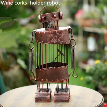 Kietas Geležinis Robotas dovana Kamštienos Kolektorius Vyno Rūsys Sandėliavimo Butelis Alaus Kamštis Saugojimo soda kamščiai turėtojas kamštienos narve svetainės dekoras
