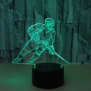 Ledo Ritulio Žaidėjas Sport 3D Lempa 7 Spalvinga Naktį LED Lemputė USB Miegamasis Miego Apšvietimo Dovanas Vaikams Amerikos Apdaila