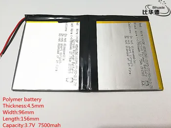 Litro energijos baterija 3.7 V 7500mAH 4596156 polimeras ličio jonų baterija Li-ion baterijos tablet pc 9.7 colių