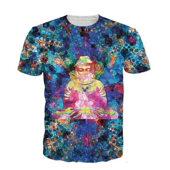 Naujas Atvykti 3D Marškinėliai Skaitmeninis Buda T-Shirt Moterims, Vyrams Harajuku Drabužių Mados Viršūnes Streetwear Tee Marškinėliai Plus S-5XL