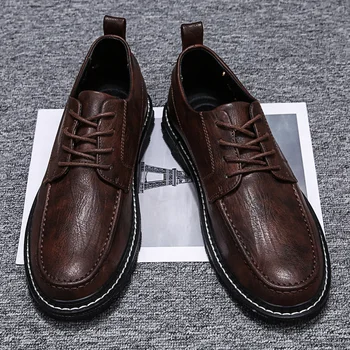 Nauji vyriški batai 2019 m. pavasarį ir rudenį prekės dizaineris aukštos kokybės, prabangos lauko orui anti slip atsitiktinis forLace-up batai