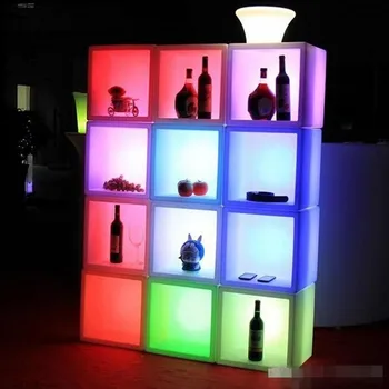 Nešiojamų Led Baro baldai Vandeniui Šviesos UP Display Kabineto Spalvinga Pasikeitė Įkrovimo Šampano Vyno laikymui.Konteineris