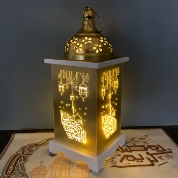 Ramadanas LED Žibintai, Papuošimai Ramadanas Bokštas Mečetė Žibintų Eid Mubarakas Festivalis Šviesos Lempos Geležies Amatų Darbalaukio Eid Apdaila