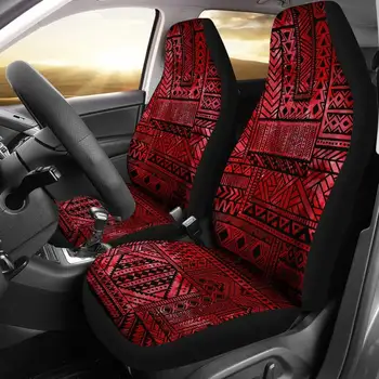 Raudona Genčių Etninės Actekų Boho Chic Bohemijos Modelio Automobilių Sėdynių Užvalkalai Poros, 2 Priekinių Sėdynių Užvalkalai, Automobilių Sėdynės Raštas, Car Accessories