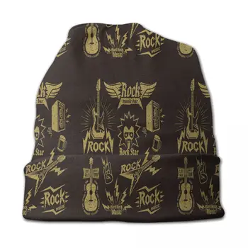 Rock N Roll Punk Roko Muzikos Dangčio Skrybėlės Rudens Žiemos Slidinėjimo Skullies Beanies Skrybėlę Unisex Mezgimo Skrybėlės Pavasario Dvejopo naudojimo Bžūp