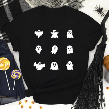 Rudenį Ateityje Dvasios Grafinis Tee Marškinėliai Top Vaiduoklis Helovinas T-shirt Mielos Moterys Halloween Party Dovanų Marškinėlius Camiseta