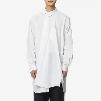 S-6XL!!Vyriški nesimetriškas dekonstrukcijos marškinėliai juodi ir balti Šiaurės originalus nepriklausomas dizaineris marškinėliai rudenį ir žiemą .